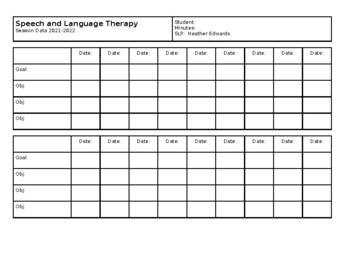 Preview of Therapy Data Log