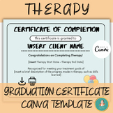 Therapy Graduation Certificate Canva Template, Certificate