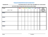 Therapy Homework & Parent Communication Chart