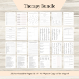 Therapy Journal Worksheets, digital Mental Health Pages, D