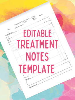 Preview of Therapy Monthly Treatment Notes