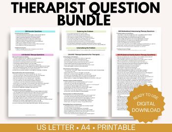 Preview of Comprehensive Therapy Question Bundle: Unlocking Student Growth and Well-being