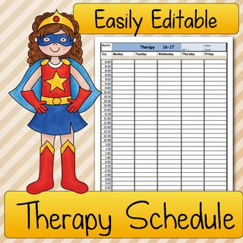 Preview of Auto-Fill SCHEDULE Speech Therapy, Occupational Therapy, Physical Therapy