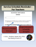 Therapy Schedule - Reminder for Teachers