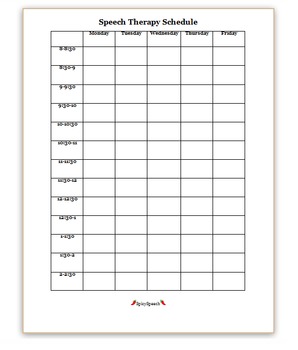 Therapy Schedule Template Editable by Spicy Speech | TpT