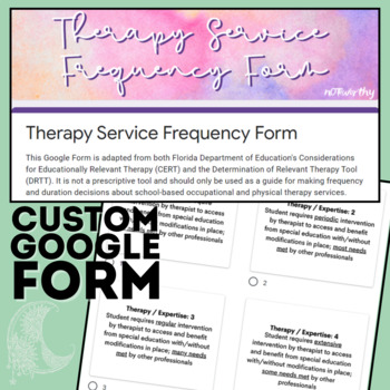 Preview of Therapy Service Frequency Form (Google Forms)