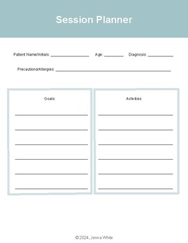 Preview of Therapy Session Planner