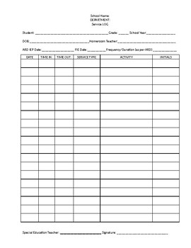 Therapy Tracking Calendar by Angela Gutierrez | Teachers Pay Teachers