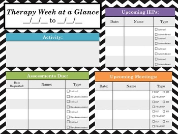 Preview of Therapy Week at a Glance