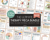 Therapy worksheets bundle, teen therapy, anxiety, ACT, bou
