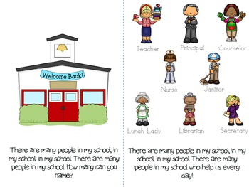 People in Our School (mini-booklet and matching worksheets) | TpT