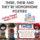 There, Their, They're Homophone Posters Cowboy Cowgirl Wes