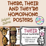 There, Their, They're Homophone Posters Safari Theme