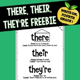 There Their & They're Homophones Chart