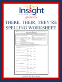 There, Their, & They're -Spelling & Usage Worksheet -Pract