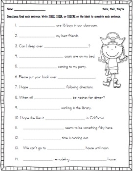 There, Their, They're - lesson, worksheets, games, centers | TpT