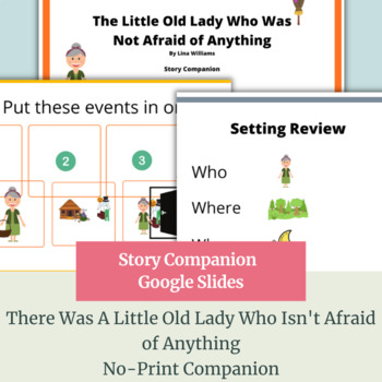 Preview of There Was A Little Old Lady Who Was Not Afraid of Anything Story Companion