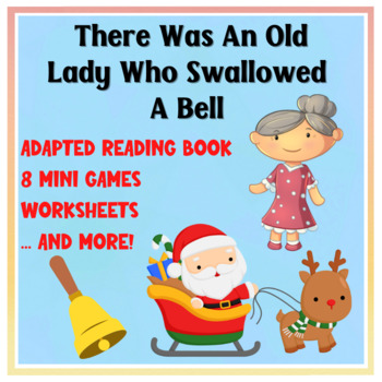 Preview of There Was An Old Lady Who Swallowed A Bell, Adapted Reading Book, AAC, Speech