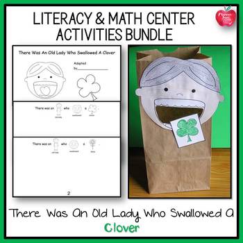 Preview of Old Lady Who Swallowed a Clover Literacy & Math Centers