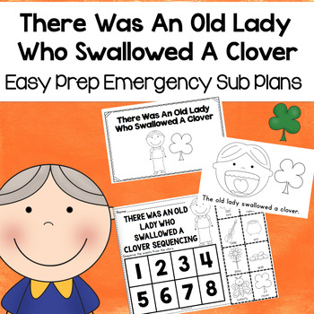 Preview of March There Was An Old Lady Who Swallowed A Clover Sub Plans