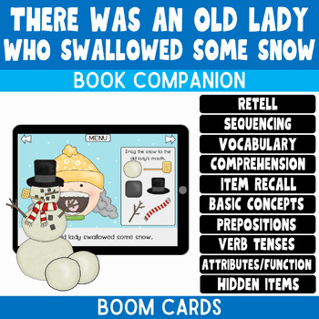 Preview of There Was An Old Lady Who Swallowed Some Snow Book Companion for Boom
