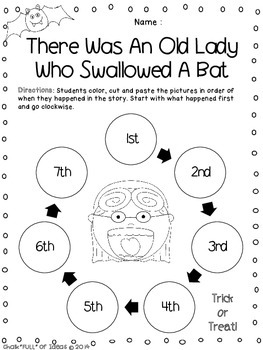 Preview of There Was An Old Lady Who Swallowed a Bat Sequencing Freebie