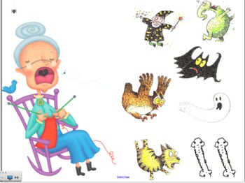 Preview of There Was An Old Lady Who Swallowed a Bat Smart-board activity