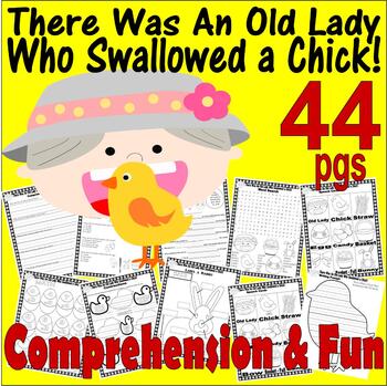 Preview of There Was An Old Lady Who Swallowed a Chick Easter Read Aloud Book Companion