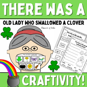 Preview of There Was An Old Lady Who Swallowed a Clover Sequencing Activities Craft Writing