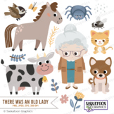 There Was An Old Lady Who Swallowed a Fly Clipart - Instan