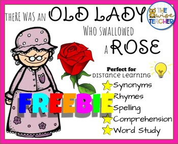 Preview of There Was An Old Lady Who Swallowed a Rose | INTERACTIVE | Reading Comprehension