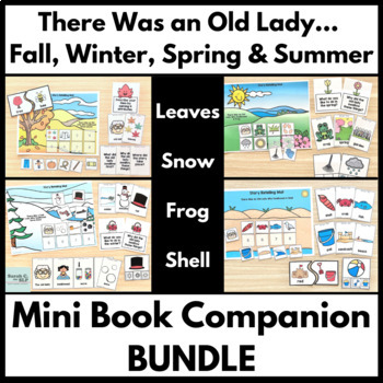 Preview of There Was an Old Lady Book Companion BUNDLE for Fall Winter Spring and Summer