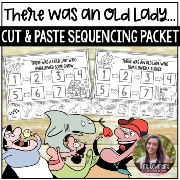 Preview of There Was an Old Lady - Cut and Paste Sequencing Activities