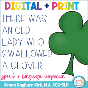 Preview of There Was an Old Lady Who Swallowed A Clover: No-Print Digital Teletherapy