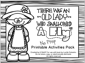 Preview of There Was an Old Lady Who Swallowed A Fly:  No-Prep Book Companion