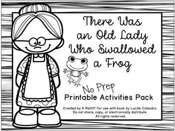 Preview of There Was an Old Lady Who Swallowed A Frog: No-Prep Book Companion