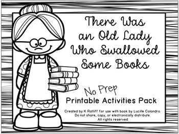 Preview of There Was an Old Lady Who Swallowed Some Books:  No-Prep Pack