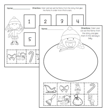 There Was An Old Lady Who Swallowed A Bell Sequencing Freebie Print And Go