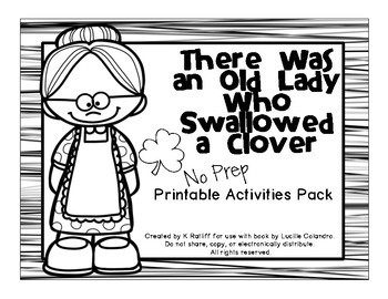 Preview of There Was an Old Lady Who Swallowed a Clover:  No-Prep Printables Pack
