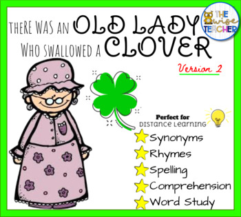 Preview of There Was an Old Lady Who Swallowed a Clover | Reading Comprehension St Patricks