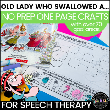 Preview of There Was an Old Lady Who Swallowed a.. | One Page Book Craft for Speech Therapy