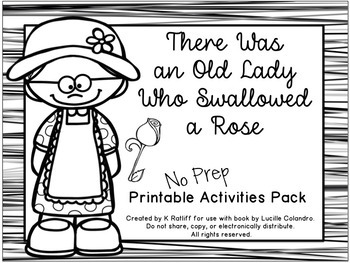 Preview of There Was an Old Lady Who Swallowed a Rose:  No-Prep Printables Pack