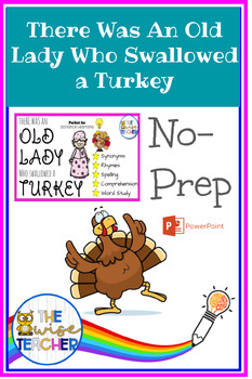 Preview of There Was an Old Lady Who Swallowed a Turkey + Thanksgiving Reading Activities