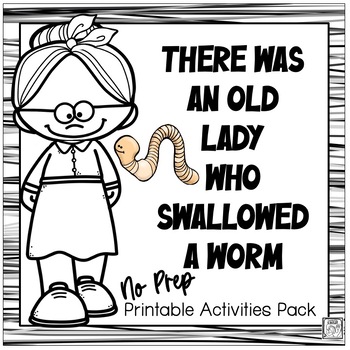 Preview of There Was an Old Lady Who Swallowed a Worm:  No-Prep Book Companion