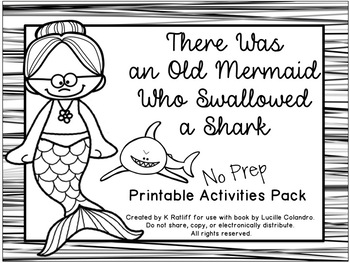 Preview of There Was an Old Mermaid Who Swallowed A Shark: No-Prep Book Companion