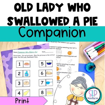 Preview of There Was an Old Lady Who Swallowed a Pie l Thanksgiving Speech Therapy Language