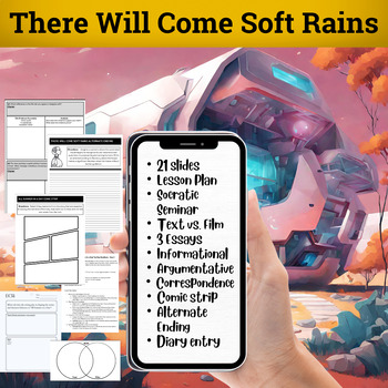 Preview of There Will Come Soft Rains ELA Unit Slides, Seminar, Essay, Choice Board Gr. 6-8