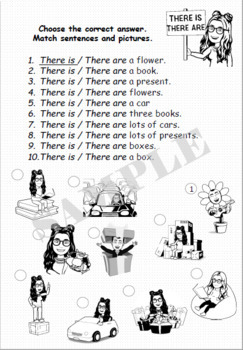 There is There are English fun grammar exercises worksheet for kids | ESL  EFL