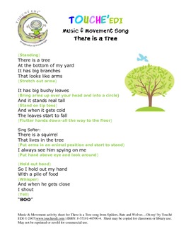 Preview of There is a Tree {Music and Movement Activity Sheet}