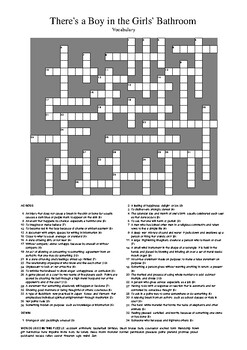 There s a Boy in the Girls Bathroom Vocabulary Crossword Puzzle by M